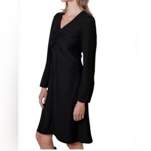 Banana Republic black A line dress with long bishop sleeves